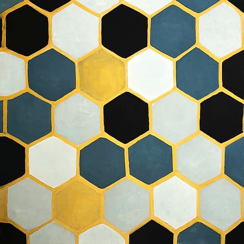 BLUE CELLS GEOMETRIC Art Print by Atelier B Art Studio
