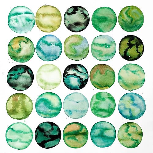 GREEN CIRCLES Art Print by Atelier B Art Studio