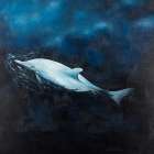 SWIMMING DOLPHIN Art Print