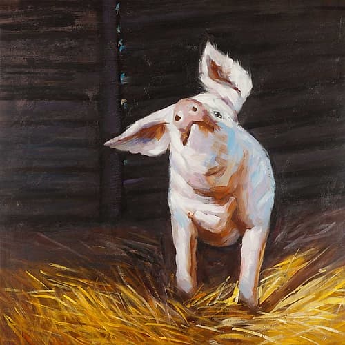 Happy Pig Art Print