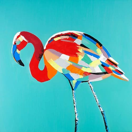 Abstract Flamingo Art Print