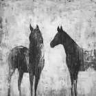 BLACK AND WHITE HORSES Art Print