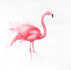 Pink Flamingo Watercolor Art Print
