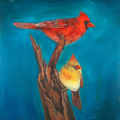 Birds on a Branch Art Print by Atelier B Art Studio