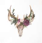 Deer Skull with Flowers Art Print