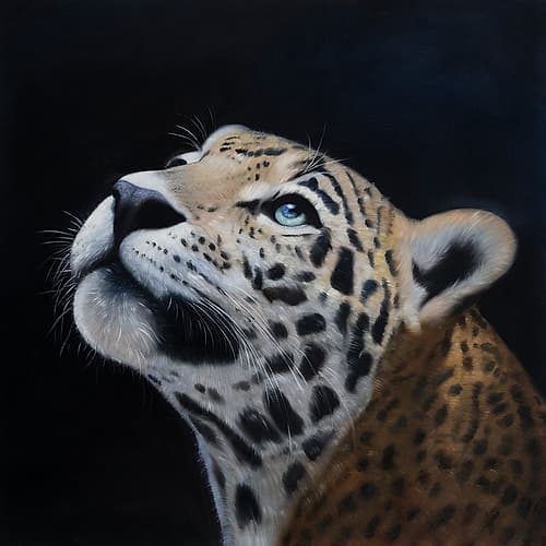 REALISTIC LEOPARD FACE Art Print by Atelier B Art Studio
