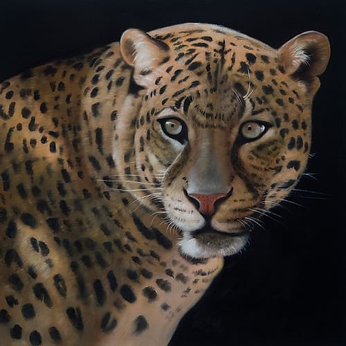 REALISTIC FIERCE LEOPARD Art Print by Atelier B Art Studio