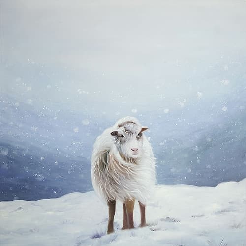 LONG HAIR SHEEP Art Print by Atelier B Art Studio