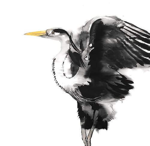 HERON Art Print by Atelier B Art Studio