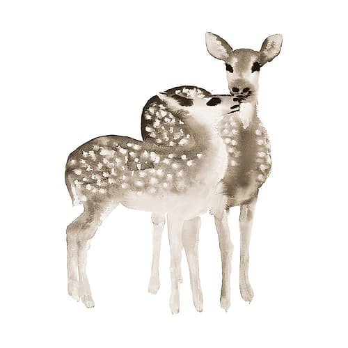 BLUE FAWNS LOVE Art Print by Atelier B Art Studio
