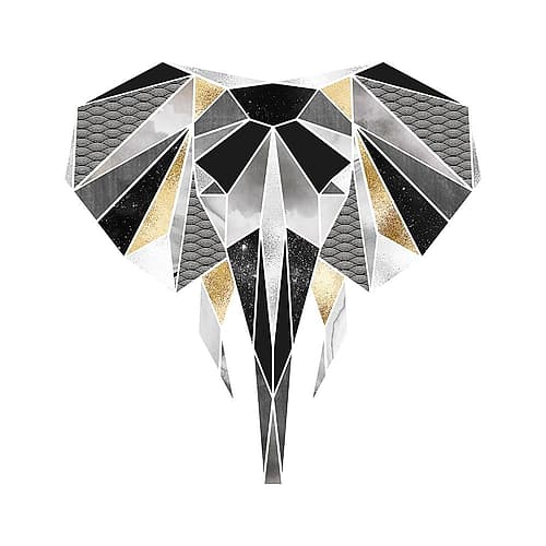 GEOMETRIC ELEPHANT Art Print by Atelier B Art Studio