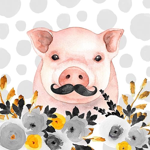 LITTLE DISGUISED PIG Art Print