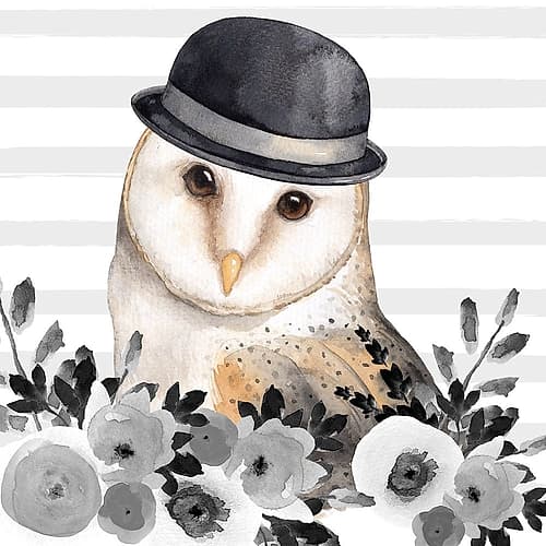 OWL DETECTIVE Art Print