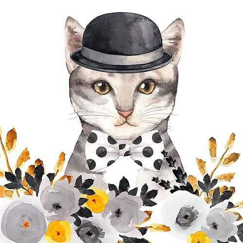 CHIC CAT Art Print by Atelier B Art Studio