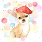 CHIHUAHUA DOG ARTIST Art Print