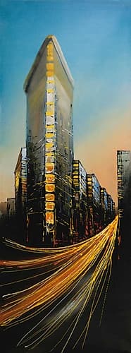 Flatiron Building in Light Art Print by Atelier B Art Studio