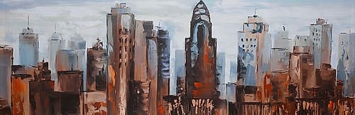 SULLEN DAY IN THE CITY Art Print by Atelier B Art Studio
