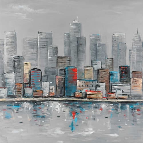 Abstract City Skyline Art Print by Atelier B Art Studio