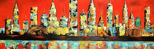 View of Red City Art Print by Atelier B Art Studio