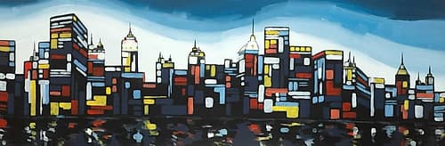 Colorful City Art Print by Atelier B Art Studio