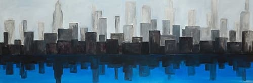 Blue City Art Print by Atelier B Art Studio