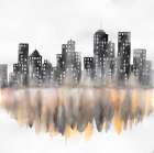 Yellow Watercolor Cityscape Art Print