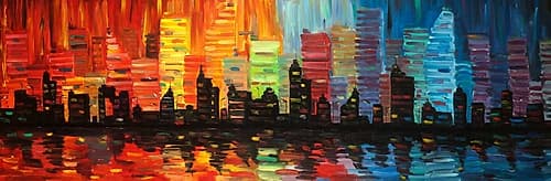 Colorful Cityscape Art Print by Atelier B Art Studio