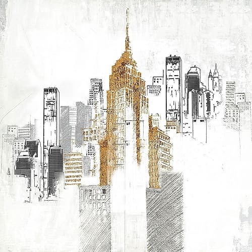 Sketch style cityscape Art Print by Atelier B Art Studio