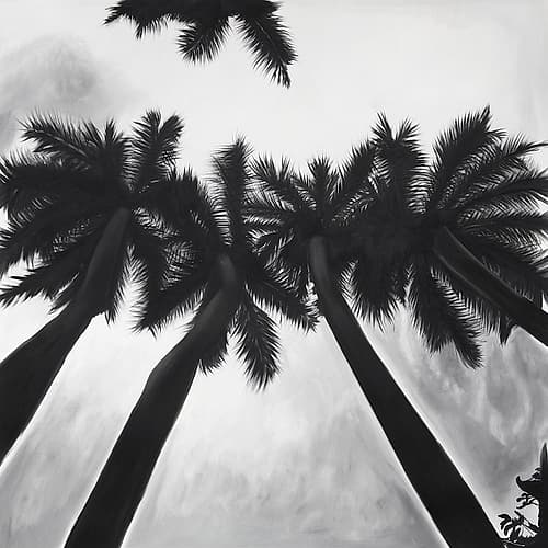 MONOCHROME PALM TREES Art Print by Atelier B Art Studio