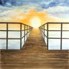 SUNSET IN THE SEA Art Print