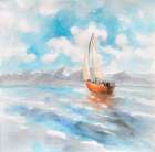 Sailboat Landscape Bathroom Art Print