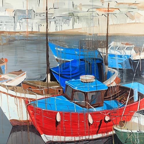 Rainy Day at the Dock Art Print