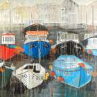 Color Fading Rain at the Port Art Print