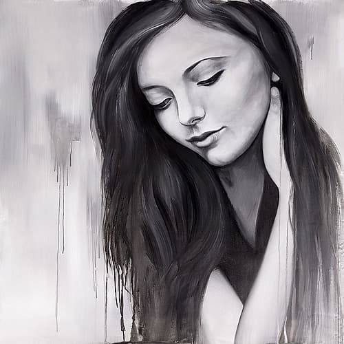 REALISTIC WOMAN PORTRAIT Bedrooms Print