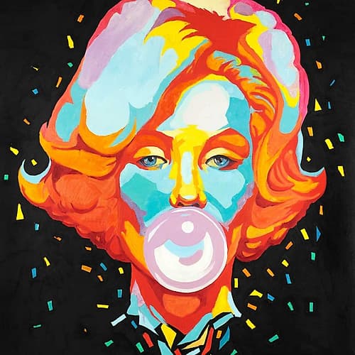 Colorful Maryline Monroe Bubblegum Art Print