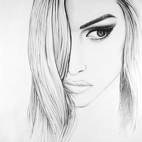 Black and White Portrait Art Print by Atelier B Art Studio