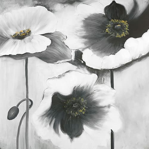 BLACK AND WHITE FLOWERS Art Print