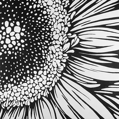 Gerbera Flower Outline Style Art Print by Atelier B Art Studio