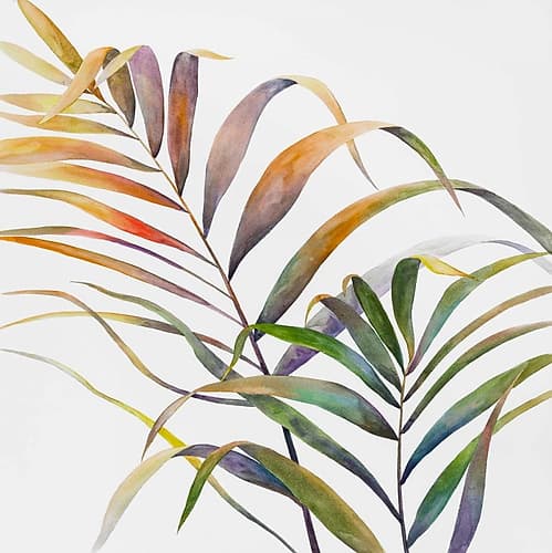 Watercolor Tropical Palm Leaves Art Print by Atelier B Art Studio