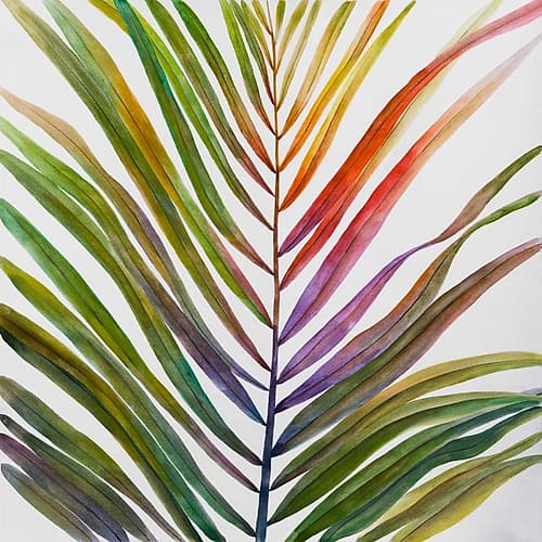 Watercolor Tropical Palm Leave Art Print by Atelier B Art Studio