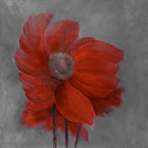 RED FLOWER IN THE WIND Art Print