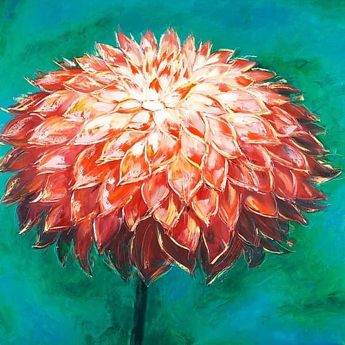 Abstract Dahlia Flower Art Print by Atelier B Art Studio