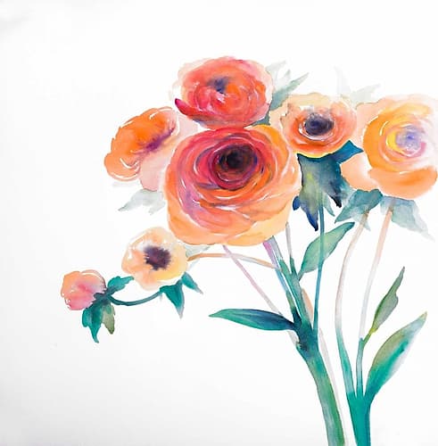 Watercolor Flowers Art Print