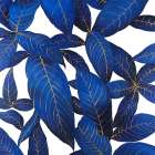Abstract Modern Blue Leaves Art Print