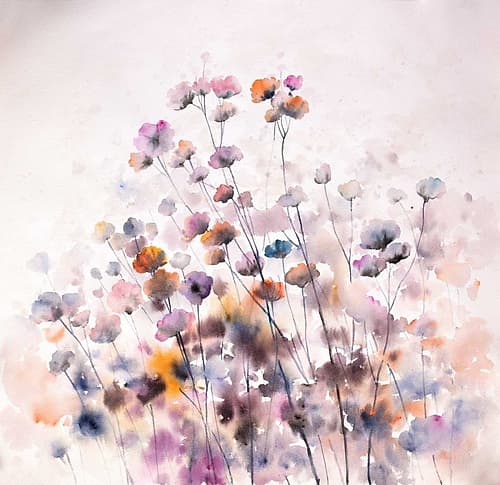 Wild Flowers Art Print by Atelier B Art Studio