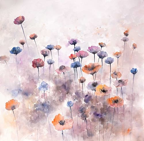 Small Wild Flowers Art Print by Atelier B Art Studio