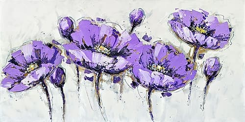ABSTRACT PURPLE FLOWERS Art Print