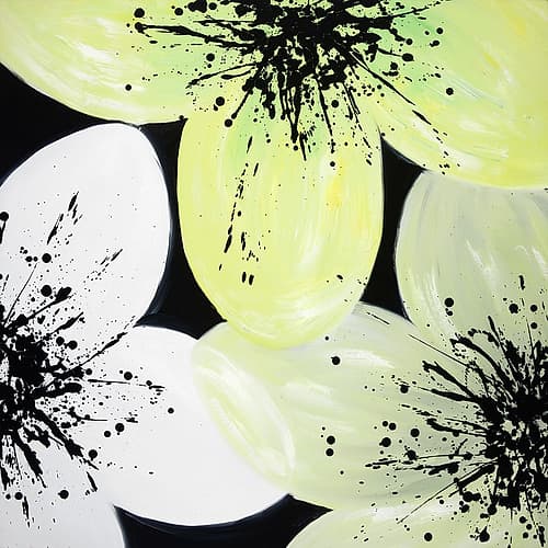 YELLOW FLOWER WITH BURST CENTER Art Print