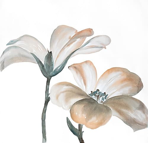 TWO BEAUTIFUL DESATURATED FLOWERS Art Print
