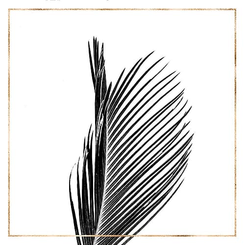 ARECA PALM WITH GOLD LINE Art Print by Atelier B Art Studio